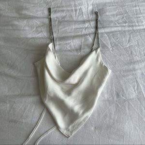 Rhinestone strap crop top